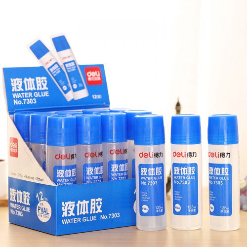 得力(deli)125ml高粘度液體膠 學(xué)習(xí)辦公通用膠水 12只裝 辦公用品 7303