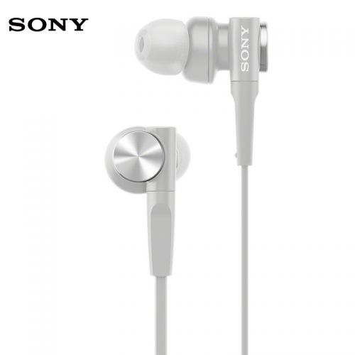 索尼（SONY） MDR-XB55AP/XB75AP耳機(jī)入耳式有線控帶麥重低音立體聲手機(jī)通話音樂 MDR-XB55AP淺灰白