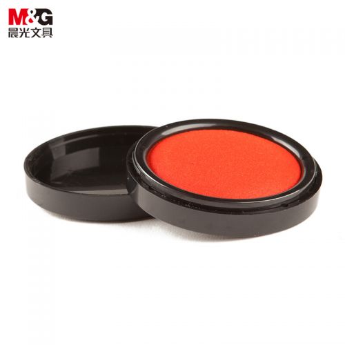晨光(M&G)文具φ84mm圓形塑殼財務秒干印臺印泥 辦公用品 紅色單個裝AYZ97524