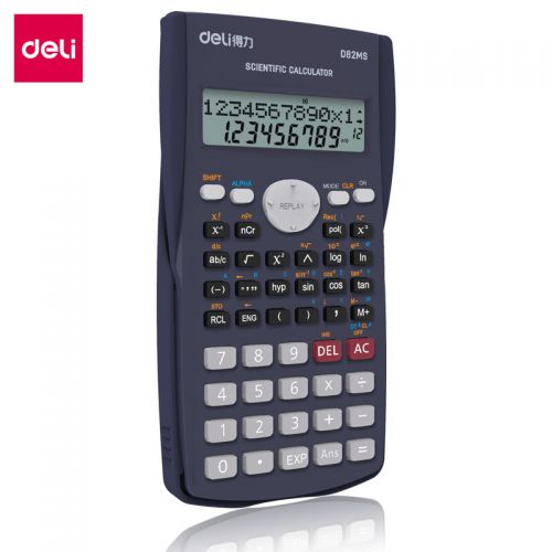 得力(deli)D82MS函數(shù)科學(xué)計算器 240種功能考試計算機(jī)(適用于初高中生) 深藍(lán)