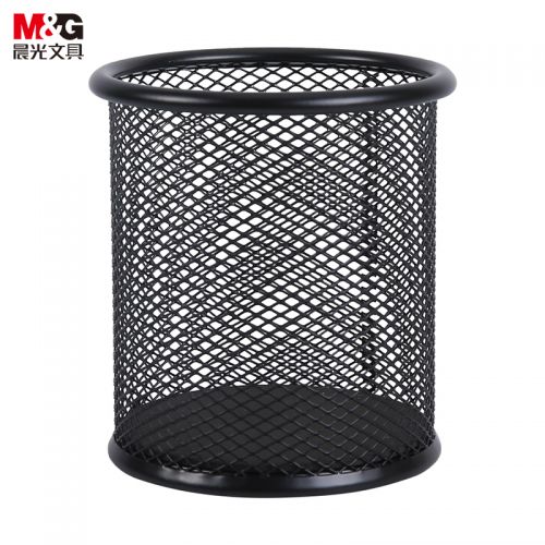 晨光(M&G)文具金屬圓形網(wǎng)格筆筒 學(xué)生辦公通用桌面收納盒 黑色單個裝ABT98404