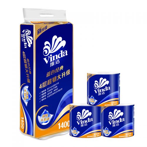 維達(dá)（Vinda）卷紙 藍(lán)色經(jīng)典140克10卷 4層加厚 衛(wèi)生紙卷筒紙 紙巾卷紙