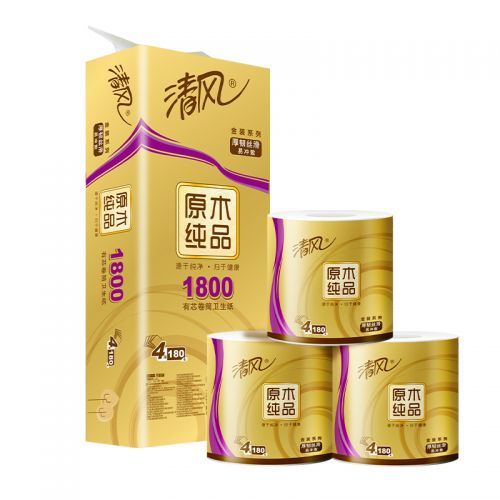 清風(fēng)卷紙 金裝4層180克*10卷有芯卷紙 厚實(shí)柔韌 4層加厚 母嬰可用
