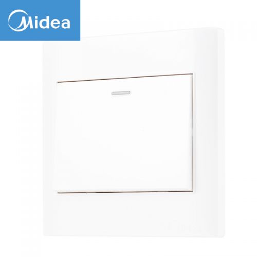 美的（Midea）開關(guān)插座電源面板86型一開單控1開單開墻壁家用暗裝雅白E03K11