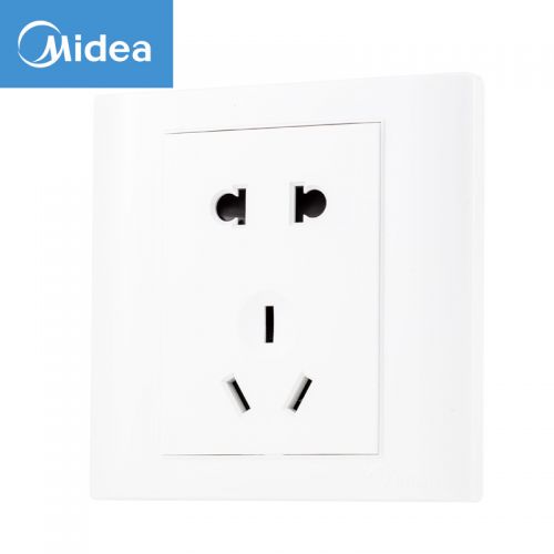 美的（Midea）開關(guān)插座面板二三極五孔插座86型床頭墻壁插座電工暗裝